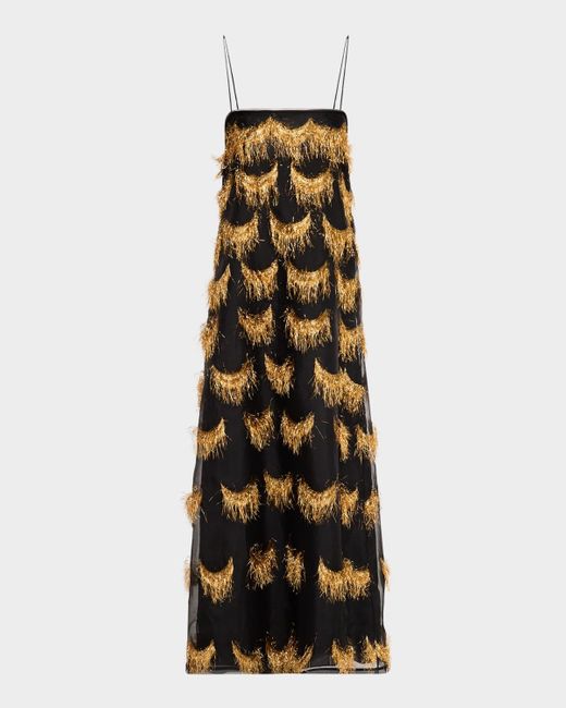 Ulla Johnson Multicolor Orianne Metallic Fringe Dress