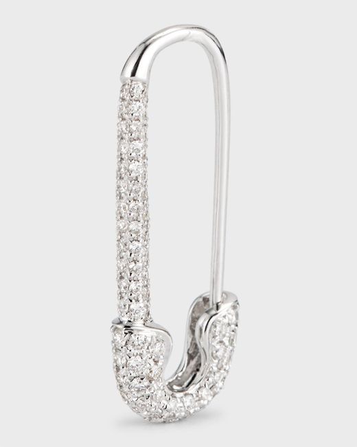 Anita Ko 18k White Gold Diamond Safety Pin Earring, Single (right)