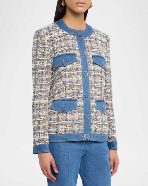 Veronica Beard Blue Tweed Ainslie Jacket