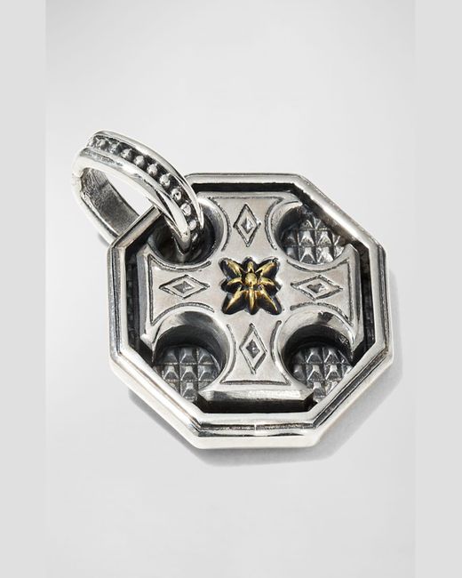 Konstantino Metallic Axel Sterling & Bronze Octagonal Pendant for men