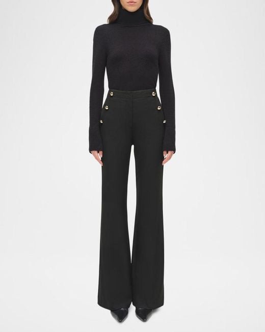 Jonathan Simkhai Black Robin Sailor Button Trousers