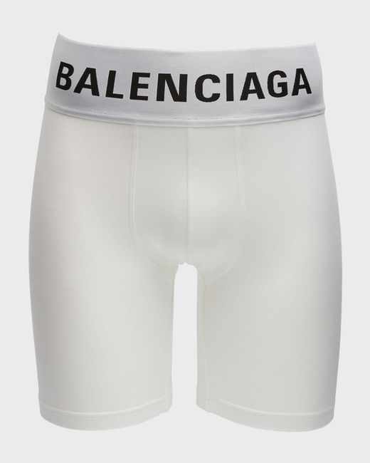 Balenciaga White Midway Logo-band Boxer Briefs for men