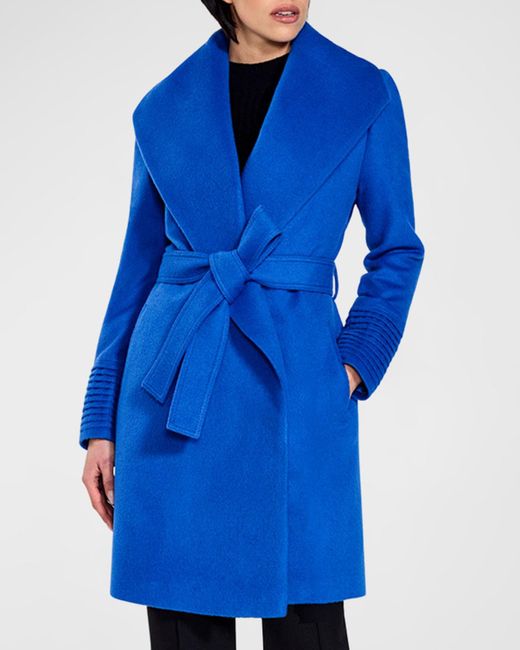Sentaler Midlength Shawlcollar Wrap Coat in Blue Lyst