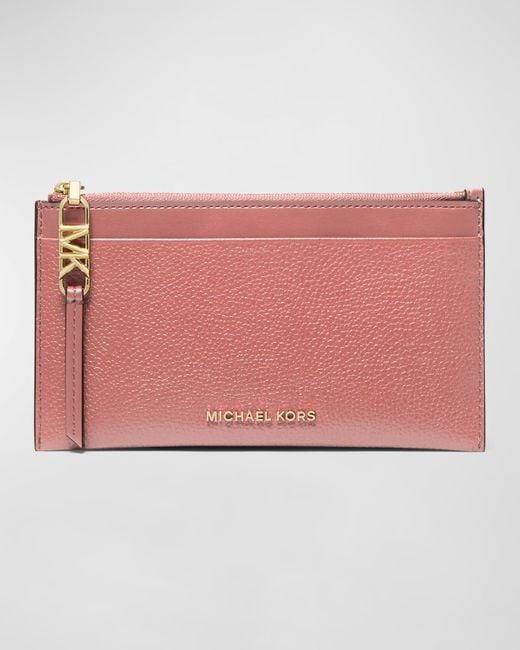 MICHAEL Michael Kors Pink Large Zip Leather Card Holder