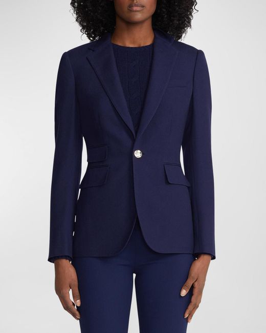 Ralph Lauren Collection Blue Parker Single-Breasted Cashmere Jacket