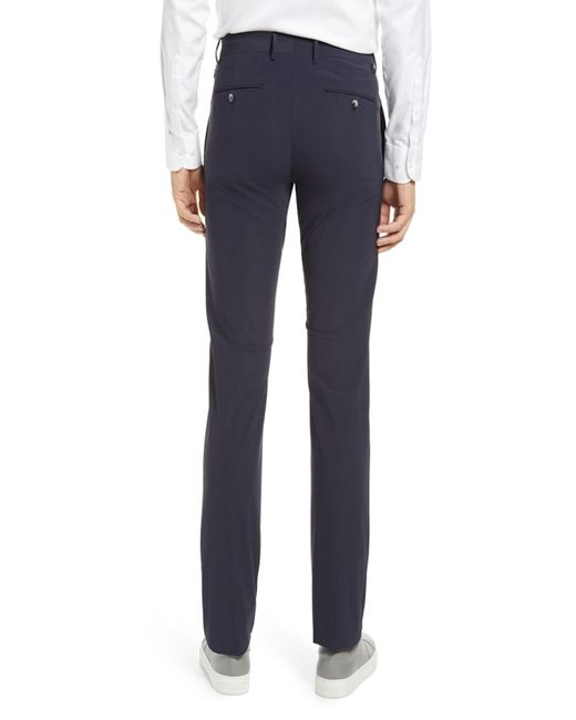 Zanella Blue Solid Active Stretch Pants for men
