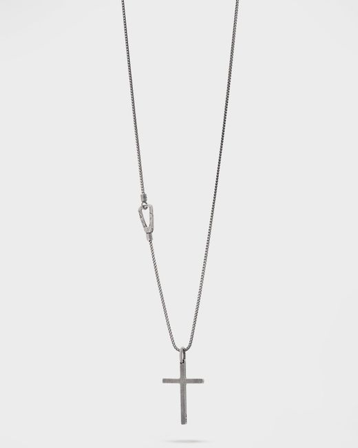 Marco Dal Maso The Cross Pendant Necklace In Oxidized Silver. in White ...