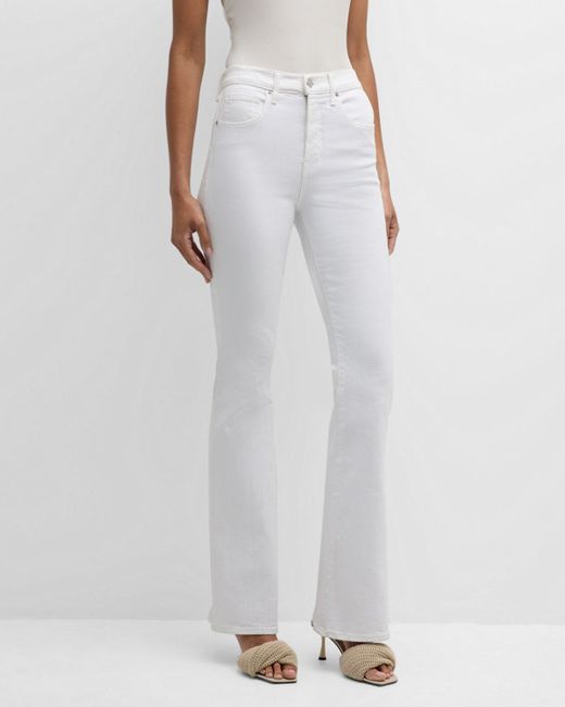 Veronica Beard White Beverly High-Rise Skinny Flare Jeans​
