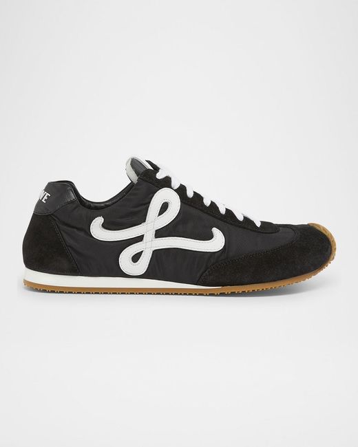 Loewe Black Flow Runner Suede And Leather Sneakers