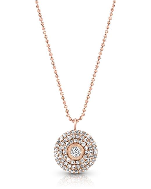 Dominique Cohen Metallic 18K Rose Mosaic Diamond Pendant Necklace (Medium)