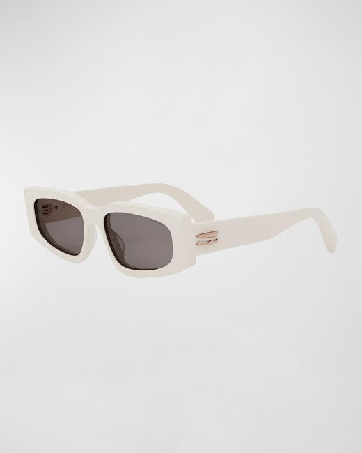 BVLGARI White B. Zero1 Rectangle Sunglasses