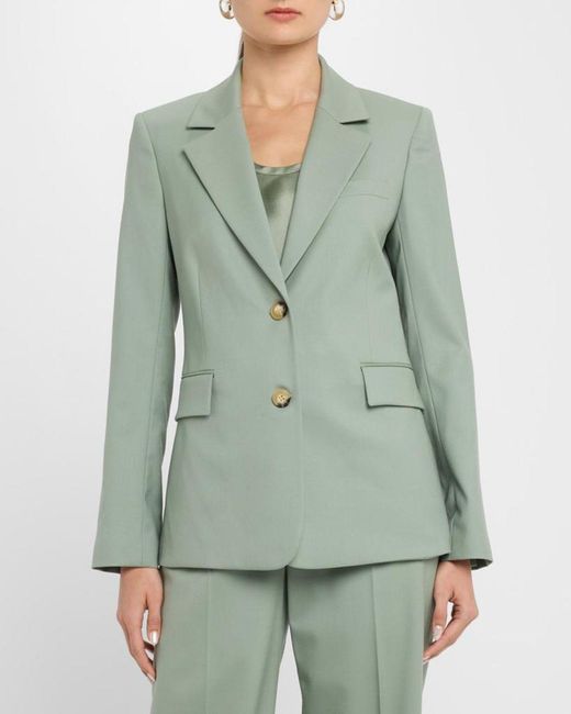 Argent Green Two-Button Seasonless Wool Blazer