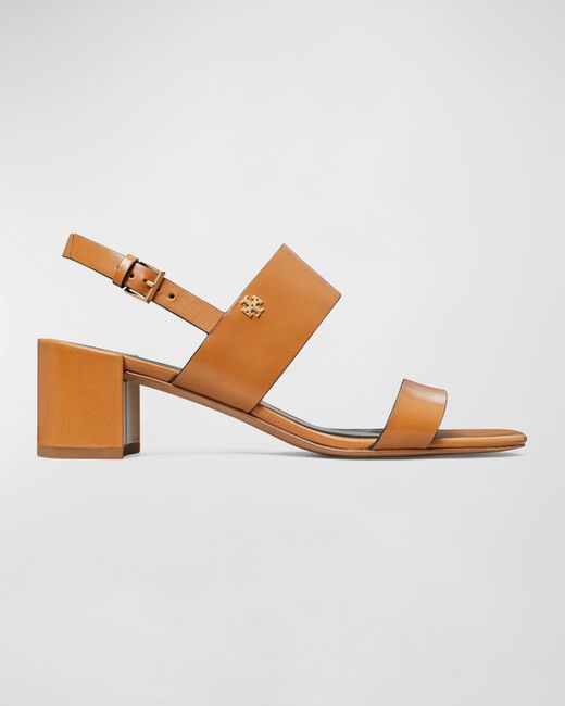Tory Burch Brown Leather Dual-band Slingback Sandals