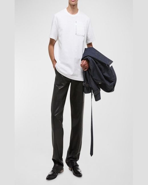 Helmut Lang White T-Shirt With Zip Pocket for men