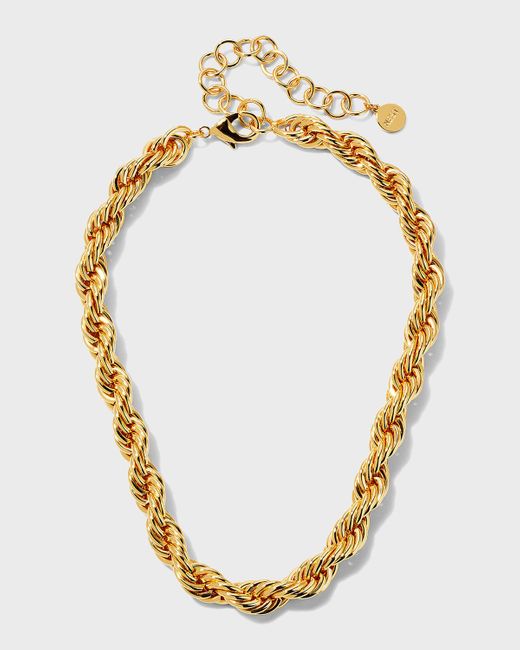 Nest Metallic Gold Statement Rope Chain Necklace