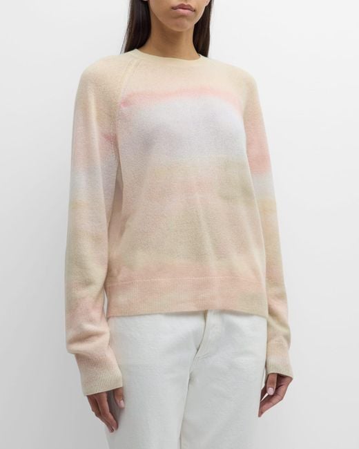 Lafayette 148 New York Natural Raglan-Sleeve Ombre Cashmere Sweater