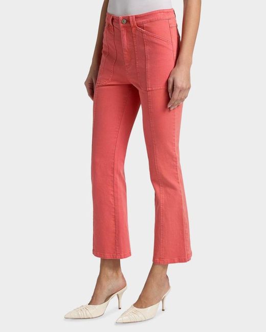 Cinq À Sept Red Wallace Bootcut Crop Jeans