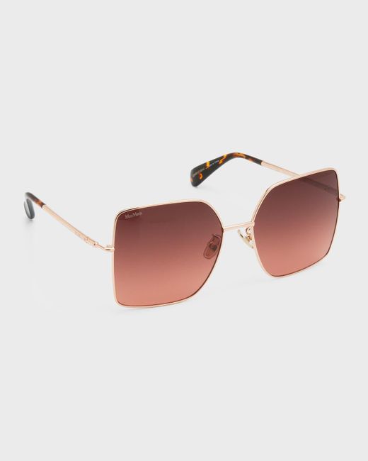 Max Mara Multicolor Engraved Logo Metal Alloy Butterfly Sunglasses