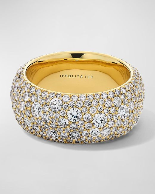 Ippolita Metallic 18k Yellow Gold Diamond Wide Band Ring