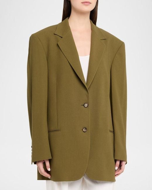 MICHAEL Michael Kors Green Ryan Stretch Wool Blazer