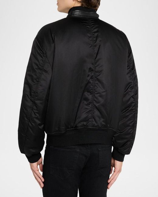 Tom Ford Black Apos;S Silk Satin Bomber Jacket for men