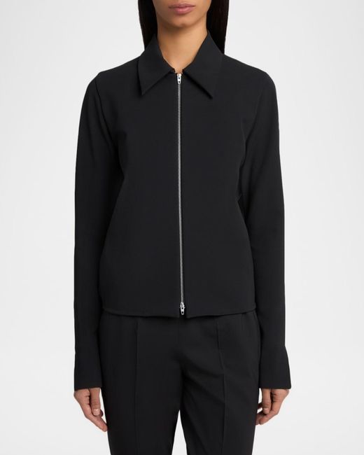 Jil Sander Black Collared Zip-Up Jacket