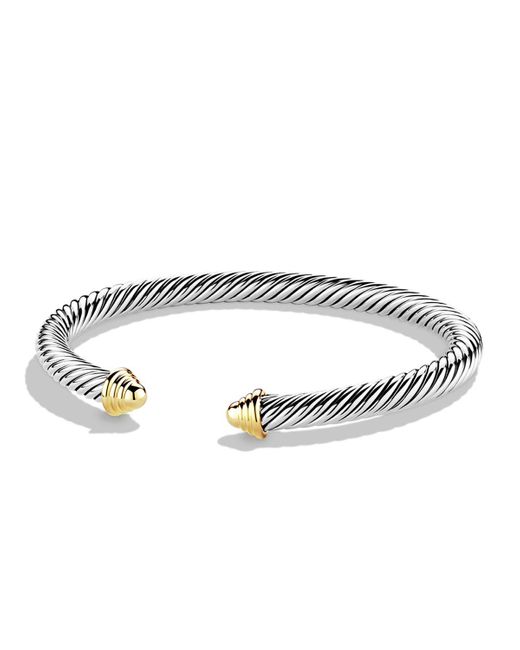 David Yurman Metallic Cable Classics Bracelet With Gold, Medium