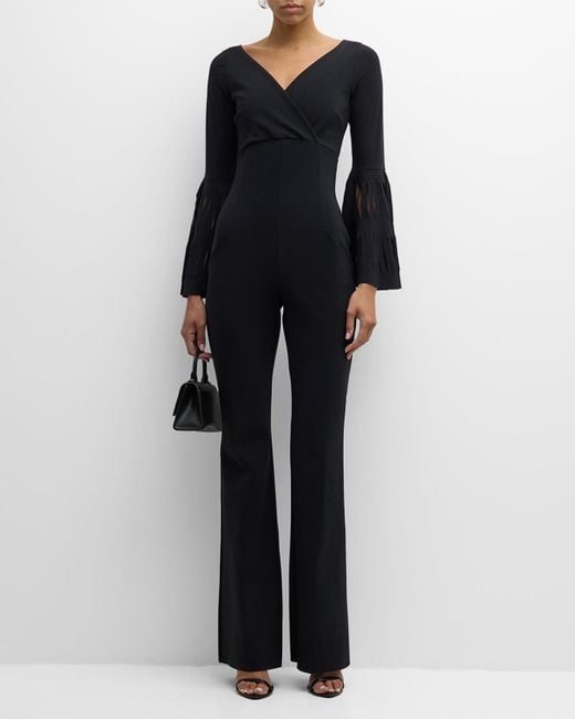 La Petite Robe Di Chiara Boni Cutout Bell sleeve Jumpsuit in Blue