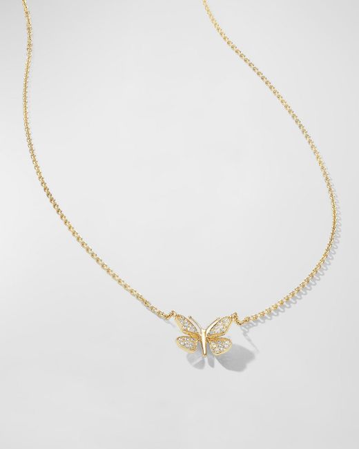 Mimi So Metallic 18K Diamond Butterfly Pendant Necklace