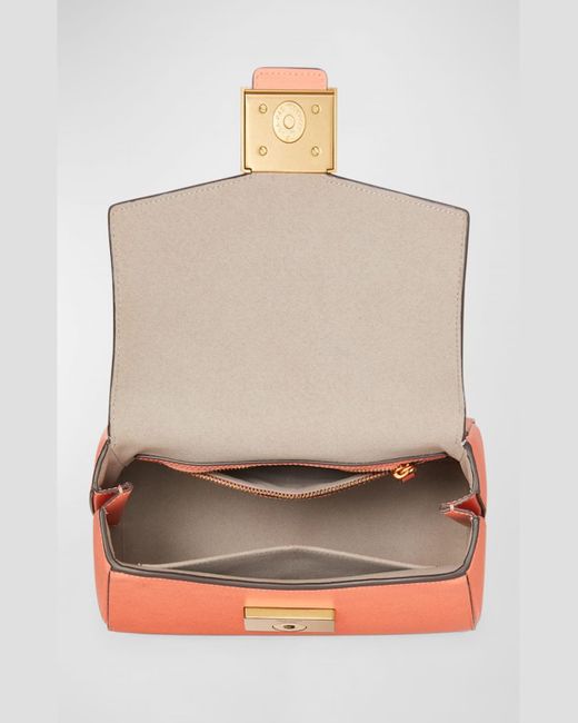 Kate Spade Orange Katy Small Textured Leather Top-Handle Bag