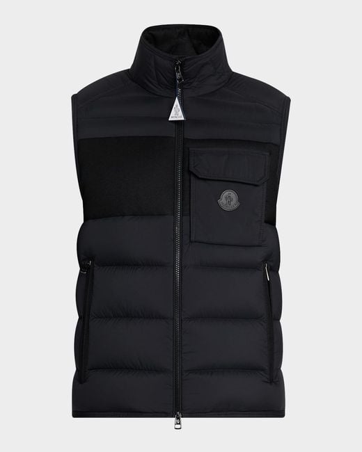 Moncler Black Estagnous Down Puffer Vest for men