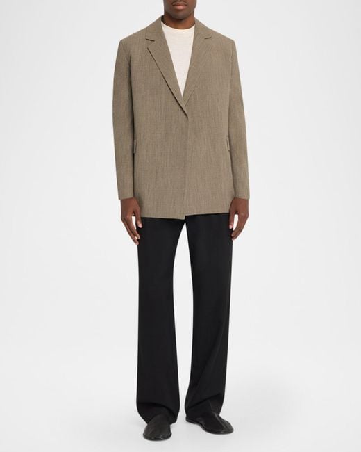 The Row Natural Apos;S Devlin Wool Concealed-Front Blazer