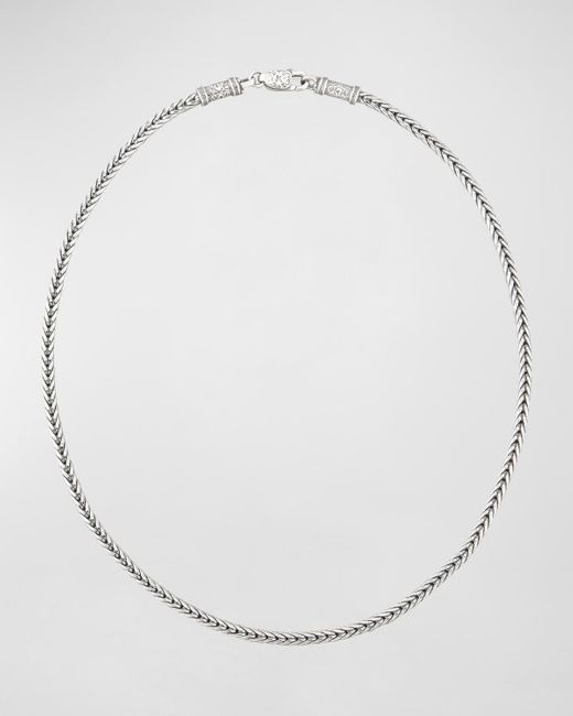 Konstantino White Sterling Silver Chain Necklace, 24" for men