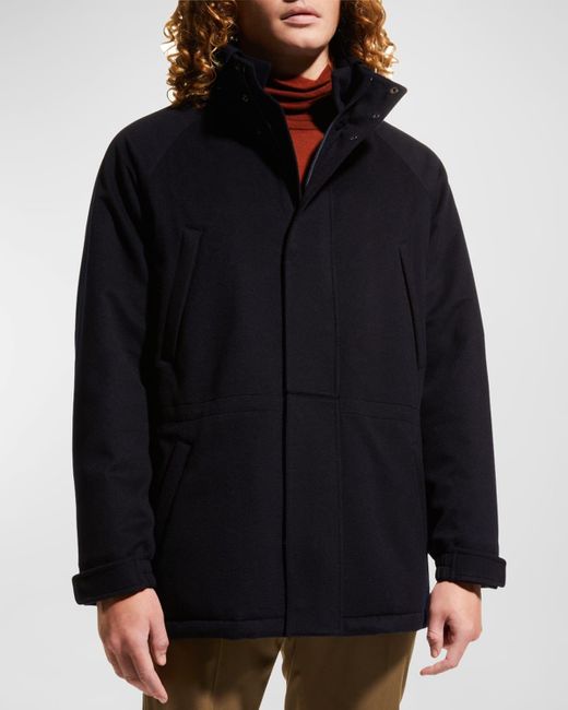 Loro Piana Black Icer Cashmere Coat for men