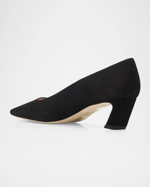 Stuart Weitzman Black Stassi 50Mm Suede Pumps