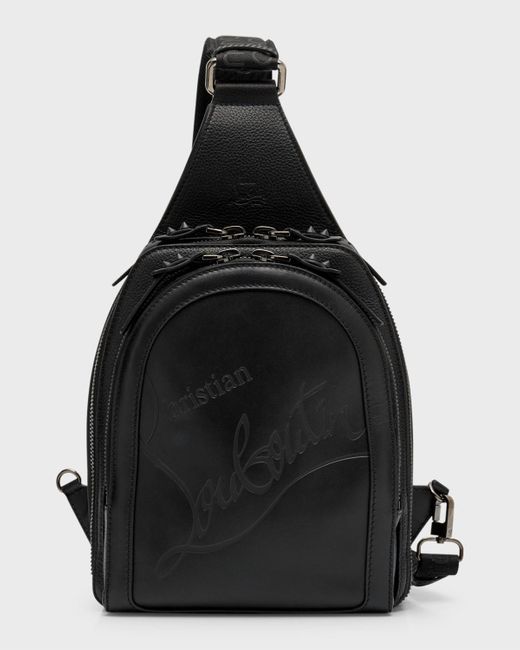 Christian Louboutin Black Loubifunk Leather Sling Crossbody Bag for men