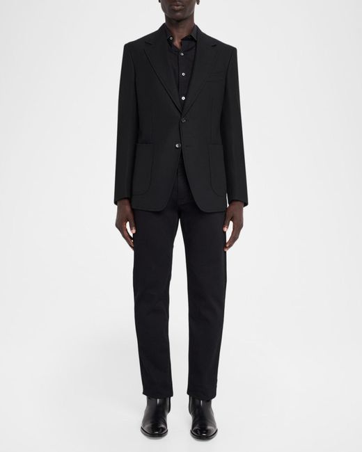 Tom Ford Black Wool Single-Breasted Blazer for men