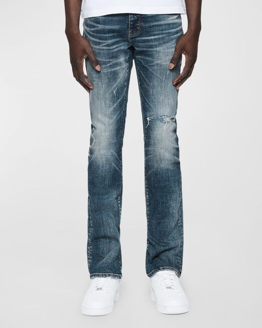 Purple Blue 1 Year Fade Flare Jeans for men