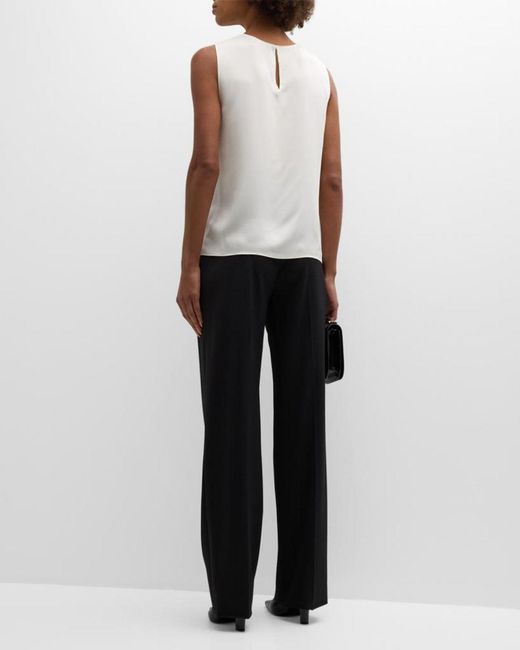Theory White Silk Straight Shell Top