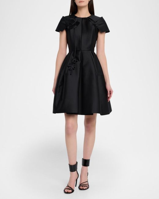 cadence mini dress black Dream Girl Satin Lace Trim Mini Dress