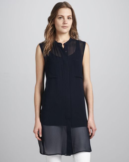 Theory White Slim Rib Button-Front Vest