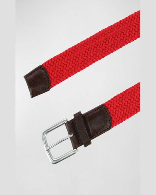 Trafalgar Red Riverside Woven Rayon Leather Belt for men