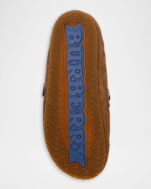 Burberry Brown Urchin Shearling-Lined Suede Clogs