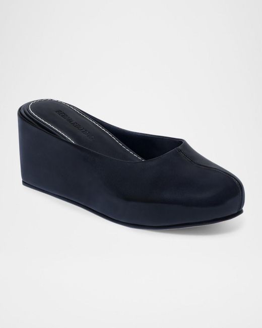 Bernardo Blue Vivi Leather Mule Clogs