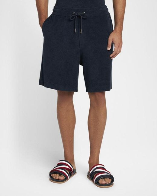 Moncler Blue Apos;S Terry Drawstring Shorts for men