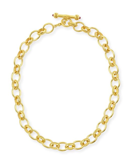Elizabeth Locke Metallic Lampedusa 19k Gold Link Necklace, 17"l