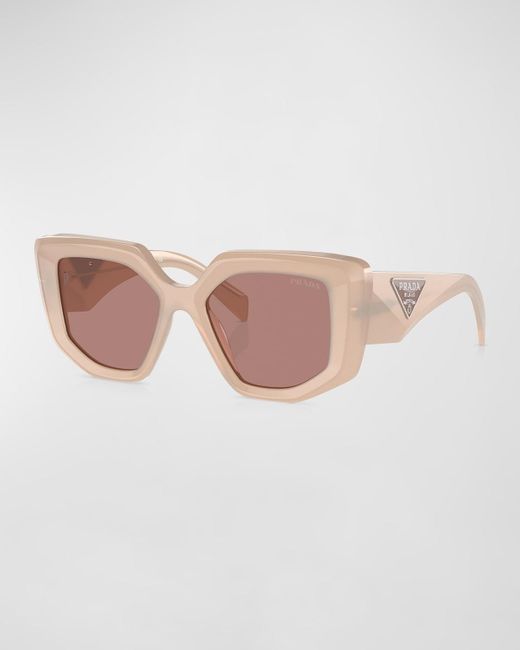 Prada Pink Pr 14Zs Acetate Butterfly Sunglasses