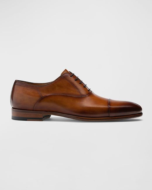 Magnanni Shoes Brown Segovia Cap-toe Leather Oxfords for men