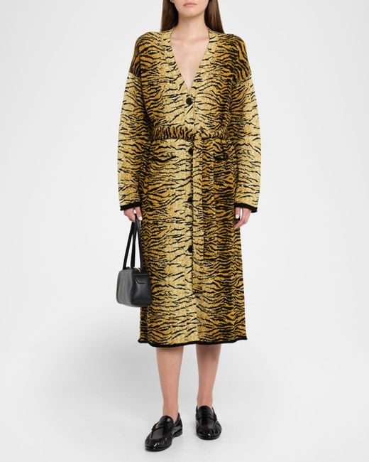 Moschino Multicolor Tiger Knit Duster