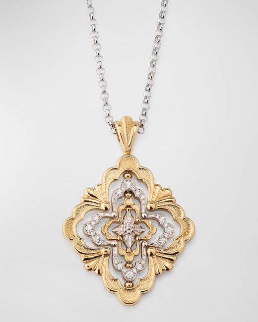 Buccellati Metallic Iconica Diamond Pave 18K And Pendant Necklace